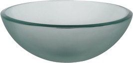 Tempered Glass/Solid Brass Above Counter Round Bathroom Sink, 14 X 14 X 5, Ch. - £107.61 GBP