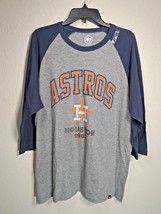 Men&#39;s 47 Houston Astros Raglan Shirt 3/4 Sleeves Grey Navy Baseball NWT - £20.37 GBP