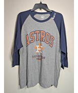 Men&#39;s 47 Houston Astros Raglan Shirt 3/4 Sleeves Grey Navy Baseball NWT - £23.58 GBP