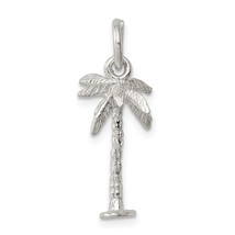 Sterling Silver Palm Tree Charm Pendant Tropical Jewerly 20mm x 10mm - £9.57 GBP