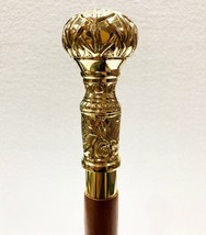 Antique Designer Brass Style Wooden Compaq Folding Walking Stick Vintage... - £29.01 GBP