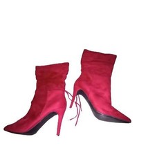 Zigisoho Women&#39;s Size 9.5 Jeenie Red High Heeled Boots - $14.03