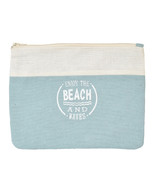 Enjoy the Beach and the Waves Fabric Zipper Pouch Makeup Bag 7.5&quot; L 100%... - £6.33 GBP
