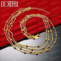 18K Gold Bead Chain Necklace for Women 18 - $20.27