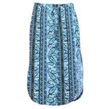 Bobbie Brooks Maxi Skirt ~ Sz L ~ Long ~ Green ~ Paisley ~ Stretch Waist - £16.16 GBP