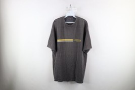 Vintage 90s Perry Ellis America Mens XL Faded Spell Out Striped T-Shirt Gray - £27.21 GBP