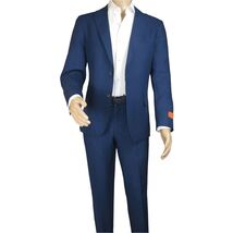 Men's ENZO Linen Spring Summer Suit Light Weight Breathable E58302-2 Navy Blue image 2