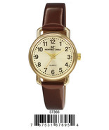 Women&#39;s Easy to read Watch-Brown Vegan Leather Band-Model 3736 - $15.83