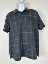 Van Heusen Men Size XL Dark Gray Check Polo Shirt Short Sleeve - $8.05