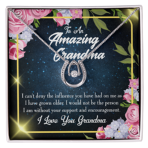 To My Grandma Love Lucky Horseshoe Necklace Message Card 14k w CZ Crystals - £41.85 GBP+