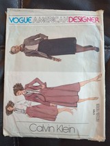 VOGUE AMERICAN DESIGNER Calvin Klein 1791 Jacket Blouse &amp; Skirt PATTERN ... - £11.18 GBP