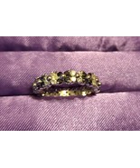 Ladies Black Onyx &amp; Simulated Diamonds White Gold Tone Ring Size 10 - $19.10 CAD
