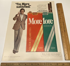 Vintage Print Ad More Cigarettes Filter Menthol Smokes 1970s Ephemera 13... - $11.75