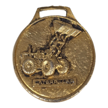 Vintage Caterpillar Tractor Gold Watch Fob Gibbs Cook Equip Des Moines Iowa - £29.20 GBP