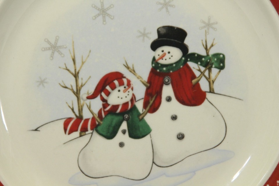 Royal Seasons Snowmen Christmas Dinner Plates 10-1/4" Lot of 12  Xmas Item image 3