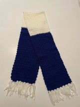 Childs Hand Crocheted Neck Scarf  Multicolored Blue &amp; White New - £8.51 GBP