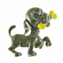 RETRO 2 Vintage Scatter Pins Gray  Yellow  Enameled Dogs With A Bone 1950S - $14.80 RETRO 2 Vintage Scatter Pins Gray  Yellow  Enameled Dogs With A Bone 1950S - $14.80