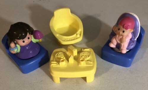 Primary image for Little People Lot 3 Chairs Table And 2 Toy Figures T6
