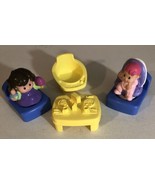 Little People Lot 3 Chairs Table And 2 Toy Figures T6 - £10.11 GBP