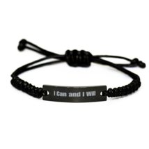 I Can and I Will Engraved Rope Bracelet - £18.99 GBP