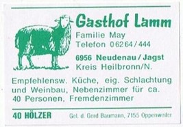 Matchbox Label Germany Gasthof Lamm - £0.77 GBP