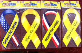Support Our Troops God Bless The USA Car Fridge Ribbon Magnet Decal Set ... - $12.75