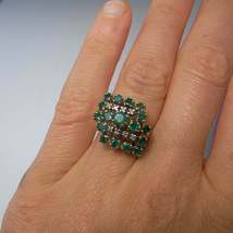 2.85Ct Vintage Colombian Emerald &amp; Diamond Engagement Ring 14k Yellow Gold Over - £89.62 GBP