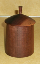 Vtg Handmade Box Lid Case Wood Humidor Treen Hardwood Tropical Rosewood Folk Art - £50.98 GBP