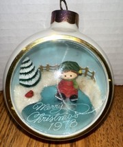 Vintage Hallmark Ornament 1978 Ice Skater - Panorama Ball Diorama Christmas  - £8.97 GBP