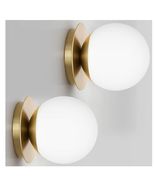 2 Pack Gold Wall Sconces – Modern Bathroom/Vanity Lights with Milky Glob... - $58.80