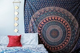 Traditional Jaipur Large Mandala Tapestry Wall Hanging, Indian Bedspread Queen,  - £24.32 GBP