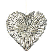 Wicker Heart Wreath Grey Wash Finish - £17.33 GBP+