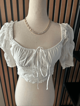 Zara NWT white tank top crop top cut out back size XS - $34.65