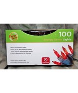 NEW! 100 Holiday Time Red Mini Lights With Green Wire Lighted 26 Ft - $6.48 CAD