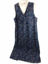 Vtg Denim Dress Jean Shift Boho Floral Print popover Westbound L cottage... - £23.22 GBP