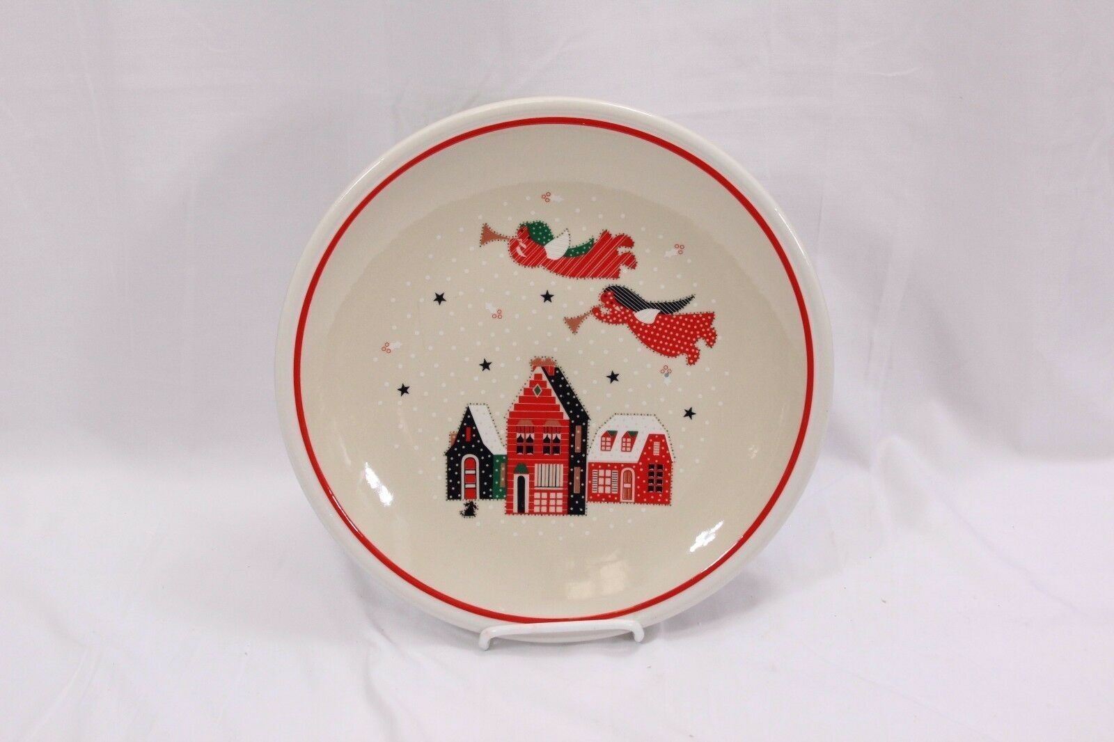 Epoch 8200 Holiday Joy Christmas Chop Plate Platter 11 1/2&quot; Xmas - $14.69