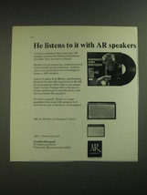 1974 AR Acoustic Research AR-3a and AR-7 Speakers Ad - Herbert Von Karajan  - £14.54 GBP