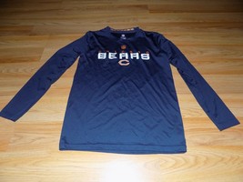 Youth Size Medium 10-12 NFL Chicago Bears Navy L/S Dri Tek Athletic Shirt Top  - £17.48 GBP