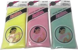 Salux Nylon Japanese Beauty Skin Bath Wash Cloth/towel (3) Yello Pink and Green - £11.06 GBP