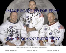 Apollo 11 Neil Armstrong Buzz Aldrin &amp; Michael Collins Signed Autograph Rp Photo - £15.02 GBP