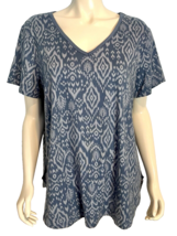 CuddlDuds Blue V Neck Short Sleeve top Size XL - $14.24