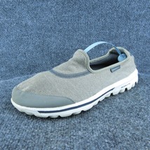 SKECHERS Go Walk Women Flat Shoes Gray Fabric Slip On Size 8 Medium - $24.75