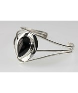 Navajo Sterling Silver Onyx Cuff Bracelet Gorgeous! - £86.23 GBP