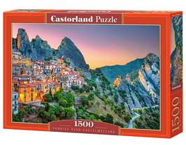 1500 Piece Jigsaw Puzzle, Sunrise over Castelmezzano, Italy, Mountain Puzzle, Pu - £17.57 GBP