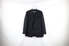 Vintage 70s Streetwear Mens 42L Wool Pinstriped 2 Button Suit Coat Sport... - $49.45