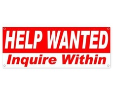 HELP WANTED CLEARANCE BANNER Advertising Vinyl  Flag Sign INV JOBS EMPLO... - $15.26 CAD
