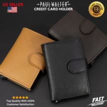 Men Parliament Wallet Genuine Leather Slim Credit Card Holder With Rfid Blocking - £14.93 GBP