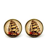 TATTOO ART CUFFLINKS Sailor Jerry Inspired Retro Navy Rockabilly Nautical Pinup - $11.95