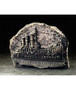 Vintage Avrora Battleship Plaque on Stone Silver Colored Saint Petersburg - $881.91 MXN