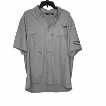 Eddie Bauer Men Shirt Performance Fishing Vented Short Sleeve Logo Gray Size XL - £13.35 GBP